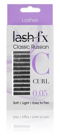 Lash FX Classic Russian Lashes C Curl 0.05 Super Fine 13mm