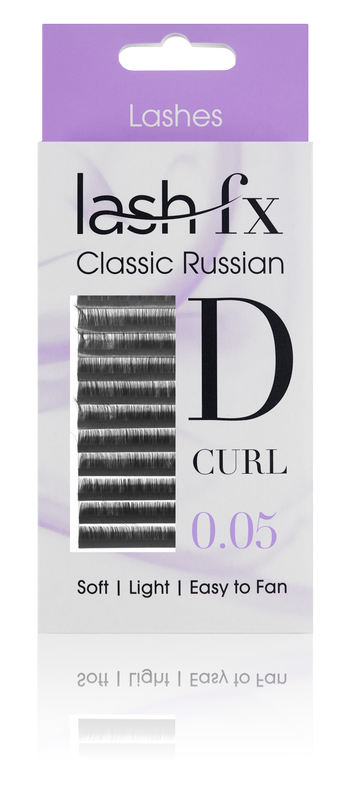Lash FX Classic Russian Lashes D Curl 0.05 Super Fine 14mm