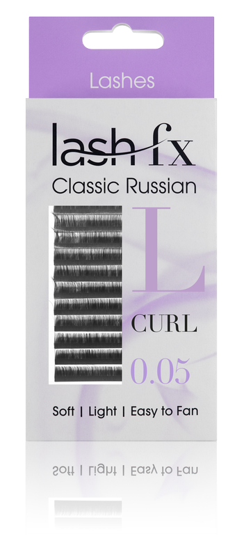 Lash FX Classic Russian Lashes L Curl 0.05 Super Fine 11mm
