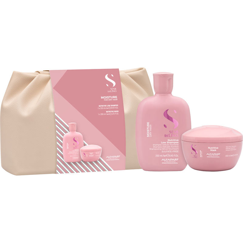 Alfaparf Semi Di Lino Moisture Duo Kit 2026 - Nutritive Shampoo 250ml and Hair Mask 200ml