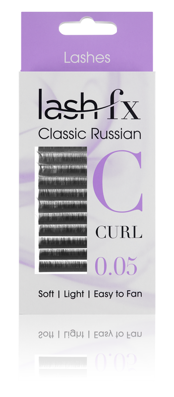 Lash FX Classic Russian Lashes C Curl 0.05 Super Fine 12mm