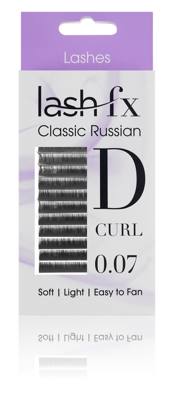 Lash FX Classic Russian Lashes D Curl 0.07 Super Fine 14mm