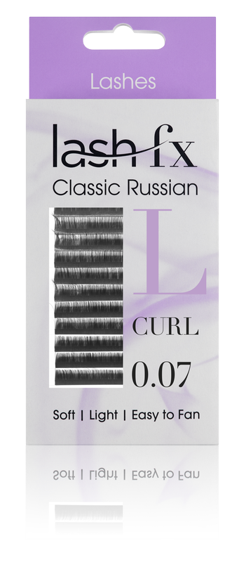 Lash FX Classic Russian Lashes L Curl 0.07 Super Fine 13mm